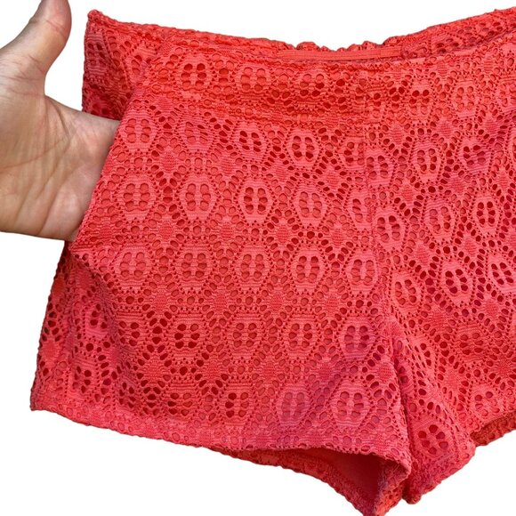 Rewind Coral Lace Shorts With Pockets Crochet Shorts Size M - Picture 4 of 8